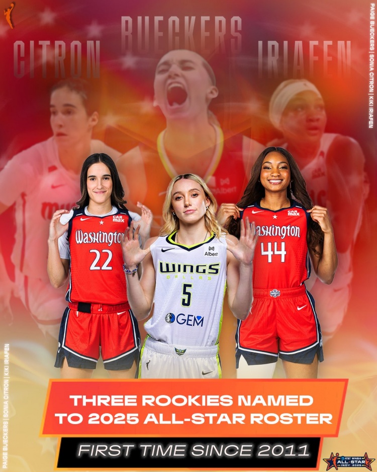 上一次还是2011年!佩奇领衔 三位新秀入选WNBA全明星正赛